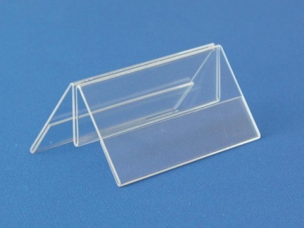 STOJAK NA WIZYTÓWKI Z PODSTAWKĄ NA ETYKIETĘ Z PLEXI (GR=2,0MM)