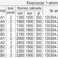 ŚCIANKA EKSPOZYCYJNA SZEREGOWA, 1-STRONNA