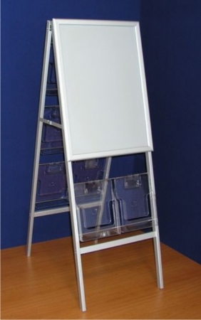 STOJAK NA PLAKAT, Z KIESZENIAMI NA FOLDERY A4