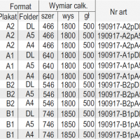 STOJAK NA PLAKAT I PÓŁKĄ NA FOLDERY