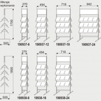 STOJAK NA PLAKAT Z PÓŁKAMI (WYPOŚRODKOWANYMI) NA FOLDERY A4