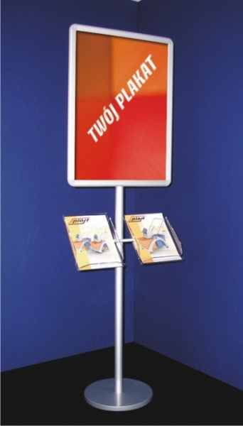 STOJAK NA PLAKAT Z PÓŁKAMI NA FOLDERY A4