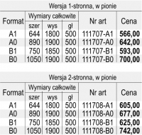 STOJAK Z TABLICĄ NA WSUW